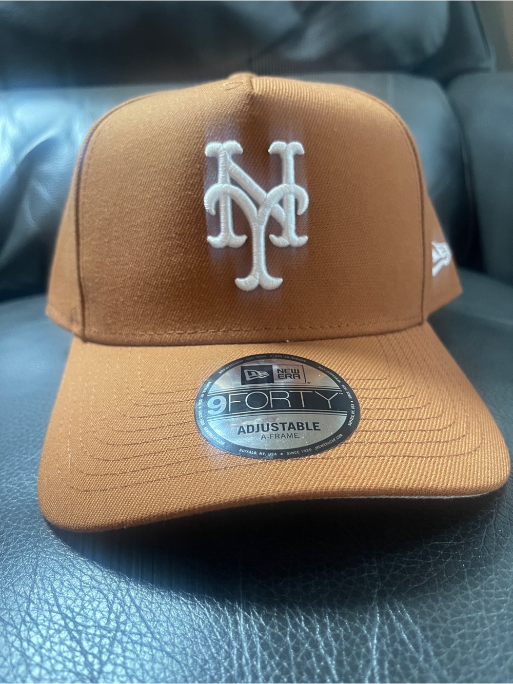 New Era Brown Hat with White NY Emblem